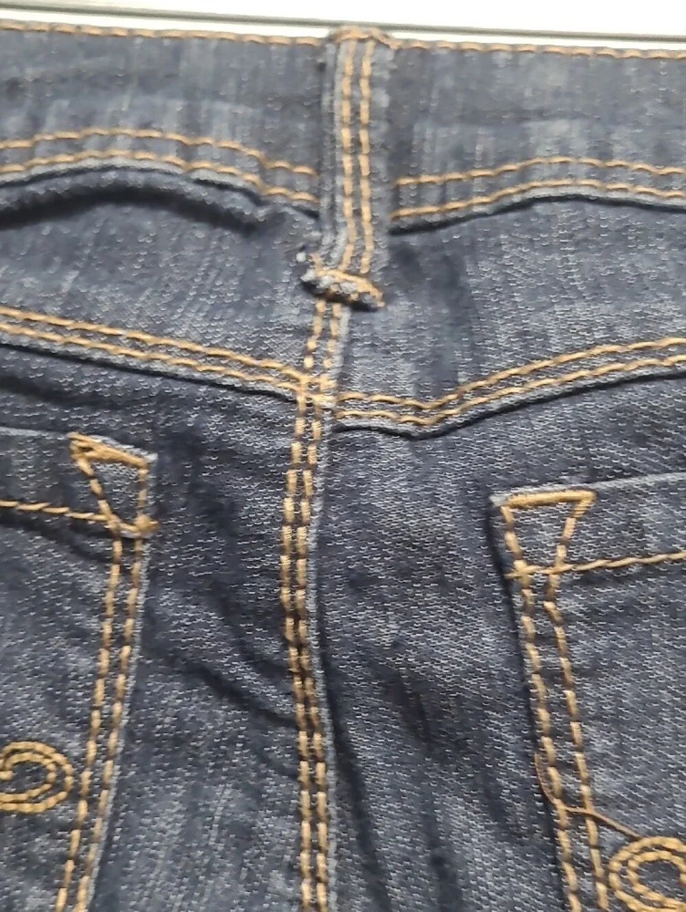 Domaine Girls Flared Jeans in Dark Blue Mid Rise Confort Stretch  Zippec Sz 10